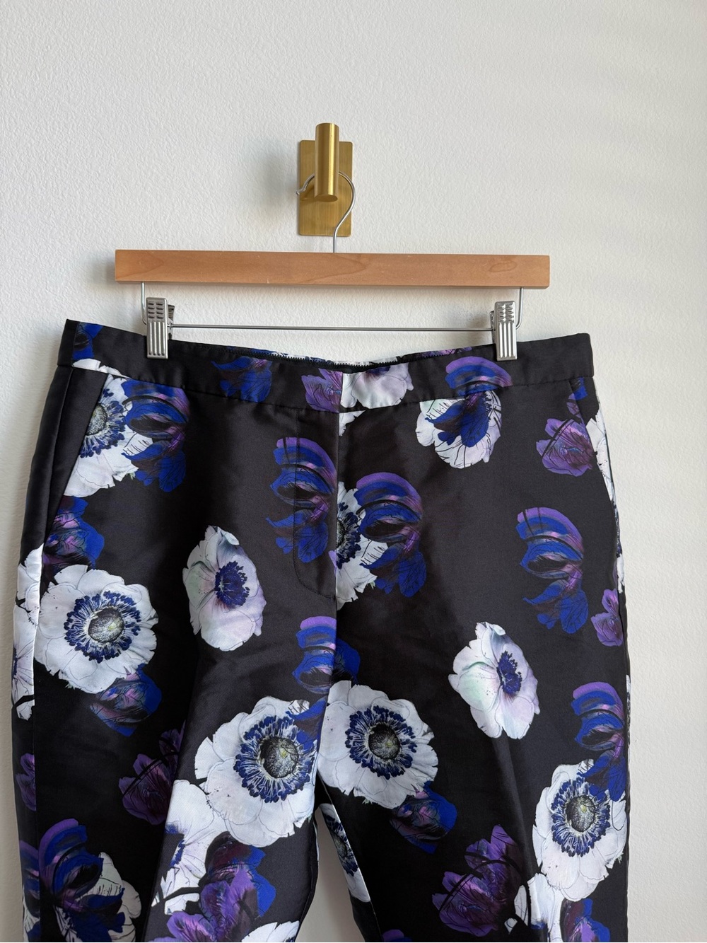 J.Crew Patio Pant Poppy Floral Cropped Pleated Trousers Women's Size 14 Lined - Picture 7 of 10